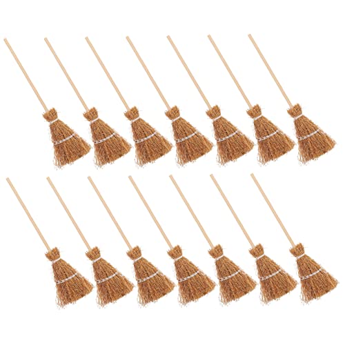 OFFSCH 20 Stück Mini Besen Charm Puppenhaus Besen Kleiner Hexenbesen Hexenmopp Modell Miniaturmodelle Holzbesen Dekor Requisite Holz Kleiner Besen Dekor Hexenmopp von OFFSCH