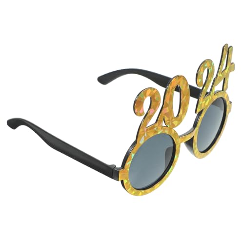 OFFSCH 2024 Digitale Silvesterbrille leuchtbrillen catchring goldfarbe goldene Silvester-Party-Sonnenbrille Kostümzubehör für das neue Jahr Gläser Neujahrsparty-Brille Neujahrsbrille Abs von OFFSCH