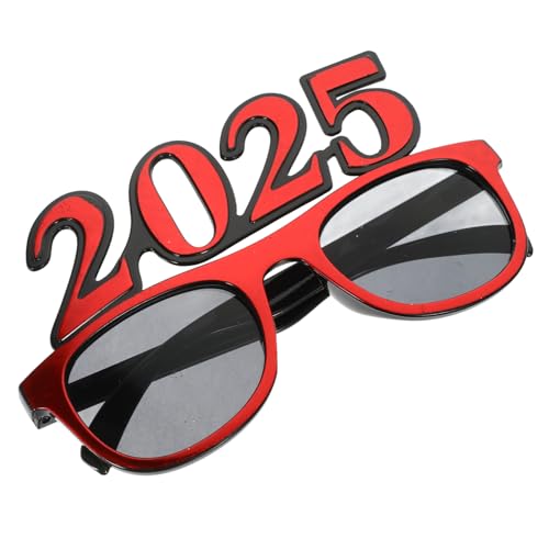 OFFSCH 2025 frohes neues jahr brille Grad Partybrille frohe silvesterbrille Partybrillen Silvesterbrille 2024 Partyzubehör coole brille Neujahrsvorräte Neujahrsparty-Brillen Stk rot von OFFSCH