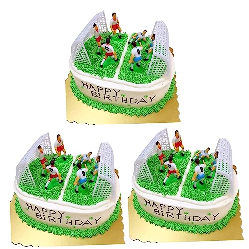 OFFSCH 24 Stück Fußball Kuchenaufsatz Cupcake Aufsatz Sport Dekoration Cupcake Ornament Fußball Party Dekorationen Cupcake Zahnstocher Fußball Geburtstagsparty Zubehör Fußball von OFFSCH