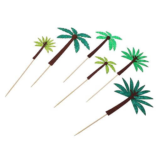 OFFSCH 24st Kokosnuss-kuchen-picks Hawaiisch Künstliches Palmendekor Fruchtdekorationsstütze Luau-cupcake-picks Hawaiianische Dekorationen Cupcake-topper Mit Palmen Hölzern Green von OFFSCH