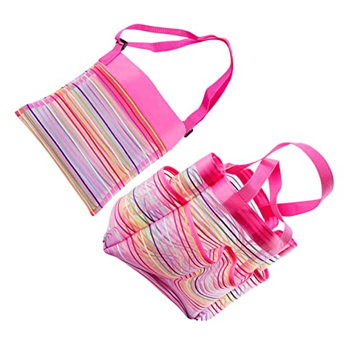 OFFSCH 2St Badezimmer-Aufbewahrung Tasche Faltbare Netz-Schwimmtasche Mesh-Taschen Strandnetz kiddibuzz hürden Kinder Aufbewahrungsbeutel für Muscheln Bunte Strandspielzeugtaschen Rosy von OFFSCH