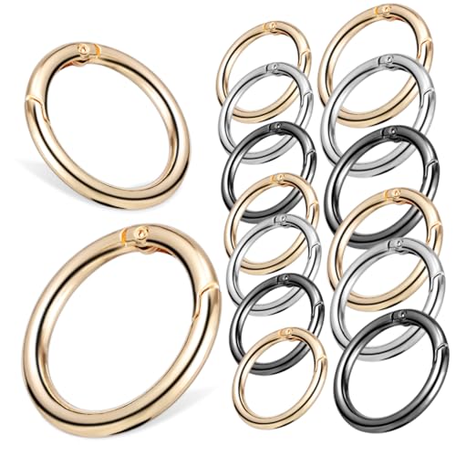 OFFSCH 30 Stück Teiliges Runde Metall Karabinerclips für Taschenriemen Schlüsselanhänger DIY Basteln Federverschluss in Gold Schwarz Silber Vielseitig Einsetzbar als Gurt und OFFSCH 30 Stück Teiliges Runde Metall Karabinerclips für Taschenriemen Schlüsselanhänger DIY Basteln Federverschluss in Gold Schwarz Silber Vielseitig Einsetzbar als Gurt und von OFFSCH