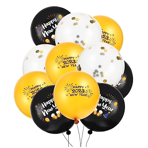 OFFSCH 30St 2023 Neujahrsballons schwarzgoldener Ballon 2023 Weihnachtsballons Silvesterparty silvester party Luftballons weihnachtsdeko Party-Layout-Requisiten Partyballons Emulsion von OFFSCH