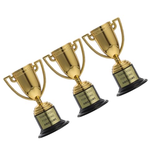 OFFSCH 3st Kleine Trophäe Winzige Trophäe Halloween-kostüm-trophäe Siegertrophäe Mini-medaillen Kleine Spielzeuge Für Kinderpreise Golf-trophäe Golden Plastik Wiederverwendbar von OFFSCH