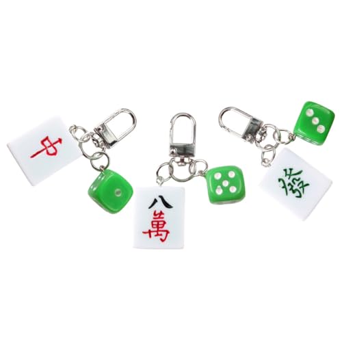 OFFSCH 3st Mahjong-schlüsselanhänger Schlüsselring-clip Ringe Gold Schlüsselbund Mahjong-tisch Kette Schlüsselanhänger Für Rucksack Tasche Hängende Stütze Mahjong Hängend Schmücken Metall von OFFSCH