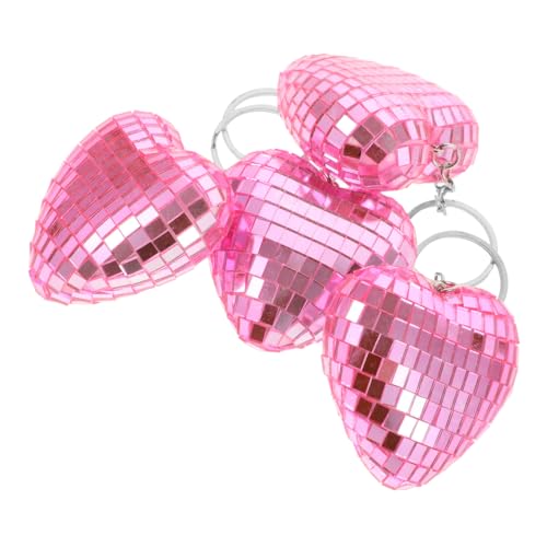 OFFSCH 4 Stück Disco-Schlüsselanhänger kleine Discokugeln Dekoration Disco-Kugel-Partygeschenke Diskokugel Schlüsselanhänger Geschenkidee für festliche Anlässe Disco-Kugel-Ornamente PVC von OFFSCH