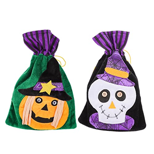 OFFSCH 4 Stück Halloween-tasche Mit Kordelzug Halloween-kostüm-leckerli-tasche Geister-aufbewahrungstasche -aufbewahrungstaschen Geschenktüten Für Halloween Süßes Saures Dvd Vlies von OFFSCH