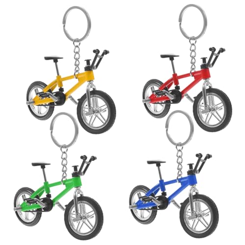 OFFSCH 4 Stück Schlüsselanhänger Mini-Fahrrad Mountainbike-Modellspielzeug Simulations-Legierungsfahrradmodell Anhänger für Fahrradmodelle Mini-Bike-Modell Mountainbike-Anhänger von OFFSCH