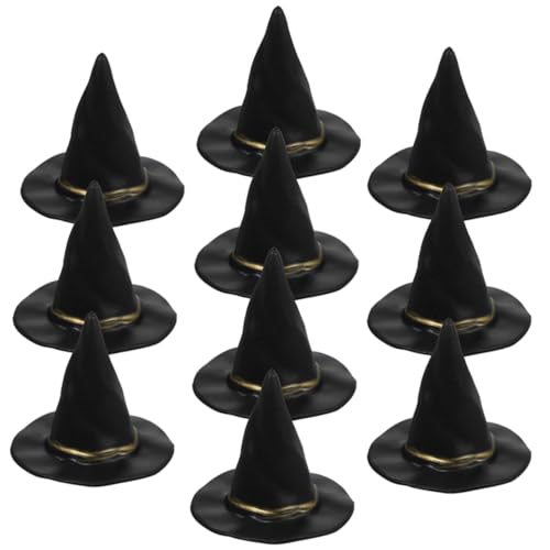 OFFSCH 48St Hexenhut dekor halloween kleidung halloween outfit doll accessories home dekoration bastelkasten Mini-Hexenhüte für Getränke Hut winzige Dekore Mini-Hut Plastik Black von OFFSCH