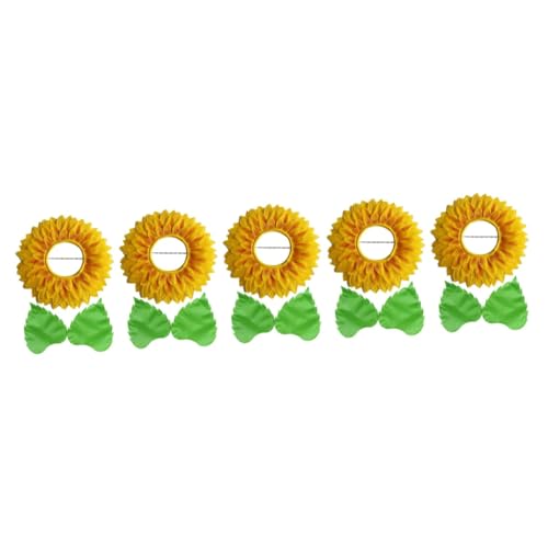 OFFSCH 5 Sätze Kopfschmuck Aus Sonnenblumen Kostüm Halloween-Kopfbedeckung Lustiger Sonnenblumen-Kopfschmuck Kindergarten-Sonnenblumen-Kopfbedeckung Blumenkopfschmuck Cosplay Seidentuch von OFFSCH