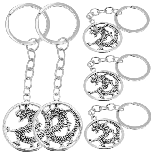 OFFSCH 5 Stück Drache Schlüsselanhänger Chinesisches Tierkreiszeichen Drache Charms Drache Auto Ornament Schlüsselanhänger Tier Schlüsselanhänger Sternzeichen Schlüsselanhänger von OFFSCH