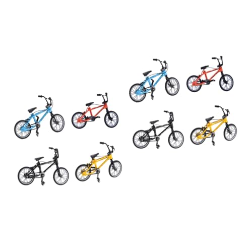 OFFSCH 8 Stk Fingerradfahren Mountainbike-Figur Miniaturen Mini-Skateboards Für Kinder Fahrradmodellspielzeug Spielzeugautos Mikrospielzeug Finger Zubehör Rennrad Aluminiumlegierung von OFFSCH