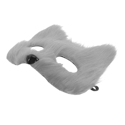 OFFSCH Fuchsmaske Halloween Masken Für Erwachsene Kostüm Halloween Gesichtsmaske Halloween Cosplay Kostüme Tierkostüm Für Erwachsene Maske Für Halloween Bärenmaske Flanell Grau von OFFSCH