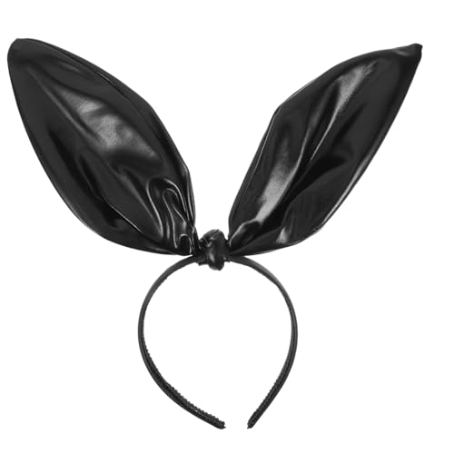 OFFSCH Hasenmädchen-stirnband Hasen-cosplay Party-stirnbänder Hasenohren-stirnband Entzückendes Häschen-stirnband Hasenhaarband Haarreifen Mit Hasenohren Schwarze Hasenohren Black Leder von OFFSCH