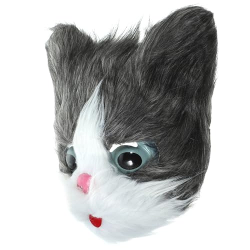 OFFSCH Katzenmaske Katzenkopf Katze Cosplay-Maske japanische Maske pelzige katze Halloween-Fuchs halloween masken halloweenmaske Partyzubehör Zubehör für Halloween-Kostüme Plüsch von OFFSCH