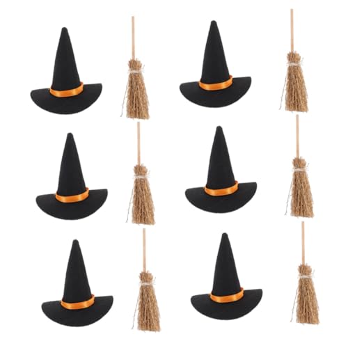 OFFSCH Mini Hexenhut und Besen Set Halloween Deko für Partygeschenke DIY Basteln Tischdeko Platzsparend Wiederverwendbar Leichte Hexenaccessoires für Halloween Feiern OFFSCH Mini Hexenhut und Besen Set Halloween Deko für Partygeschenke DIY Basteln Tischdeko Platzsparend Wiederverwendbar Leichte Hexenaccessoires für Halloween Feiern von OFFSCH