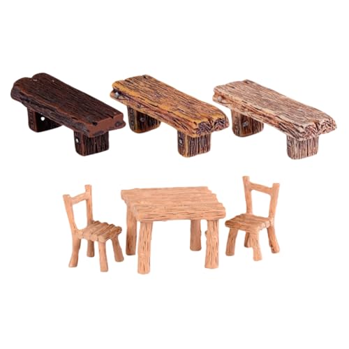 OFFSCH Miniatur Gartenmöbel Set Resin Stuhl und Tisch Kleine Landschaftsdeko für Puppenhaus Feengarten Langlebige Harzstühle Dekorativ für Zuhause und Büro OFFSCH Miniatur Gartenmöbel Set Resin Stuhl und Tisch Kleine Landschaftsdeko für Puppenhaus Feengarten Langlebige Harzstühle Dekorativ für Zuhause und Büro von OFFSCH