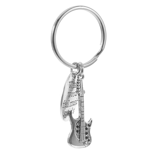 OFFSCH Musik Schlüsselanhänger Vintage Schlüsselanhänger Musik Stil Schlüsselanhänger Schlüsselanhänger Halter Gitarren Schlüsselanhänger Kleine Geteilte Schlüsselanhänger Süßer von OFFSCH