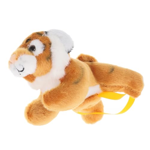 OFFSCH Schulterständer Schultertiger Dschungel-kuscheltiere Tierkuscheltiere Kleines Tiger-stofftier Stehschulter-tigerpuppe Kleine Tigerpuppe Cartoon-Tiger-schulterpuppe Orange Plüsch von OFFSCH