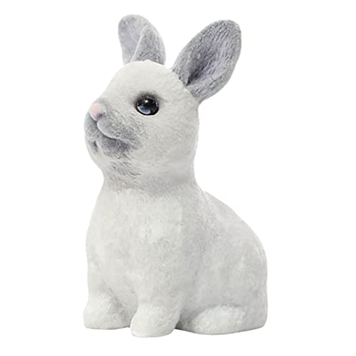 OFFSCH Simulation Kaninchen Mini Badespielzeug für Babys Hängematte Puppe Hasen kaninchenspielzeuge Lustige Kaninchenfigur Hasenfigur Tischdekoration Hase Harz Grey von OFFSCH