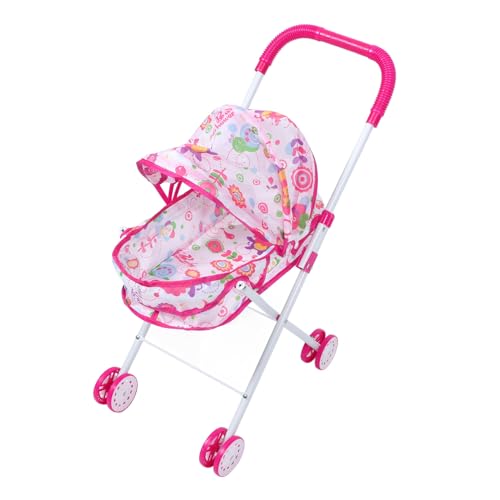 OFFSCH Simulationswagen Kinder Spielen Kinderwagenspielzeug Puppenwagen Kinderwagen Puppenwagen Für Babys Babypuppen-rollenspielspielzeug Babypuppen-kinderwagenmodell Oxford-Stoff Rosa von OFFSCH