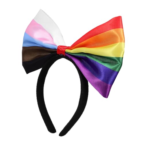 OFFSCH Stolzes Regenbogen-stirnband Stirnband Für Erwachsene Accessoires Haare Kostüm Stirnband Event-stirnband Haarschmuck Große Schleifenstirnbänder Für Damen Festival-haarband Plastik von OFFSCH