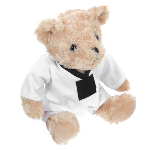 OFFSCH Taekwondo-bärpuppe Spielzeugbär Taekwondo Karate-bär-plüschtier Taekwondo Stofftier Bär Plüschbärenfigur Plüschtier Abschluss Taekwondo-plüsch Kuscheltiere Pp Baumwolle Black von OFFSCH