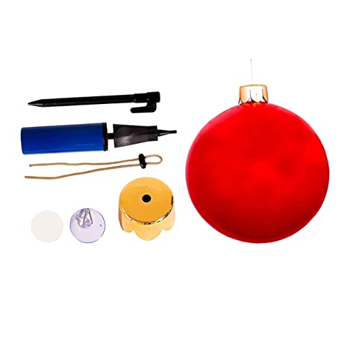 OFFSCH Weihnachtsballons Aufblasbare Übergroße Ornamente Aufblasbares Spielzeug Großer Aufblasbarer Ball Große Aufblasbare Weihnachtsverzierung Aufblasbarer Dekorierter Ball Rot Pvc von OFFSCH