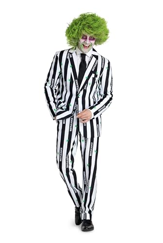 OFFSTREAM Herren Beetlejuice Kostüm - Halloween Party Outfit - Slim Fit Anzug - Schwarz und Weiß von OFFSTREAM