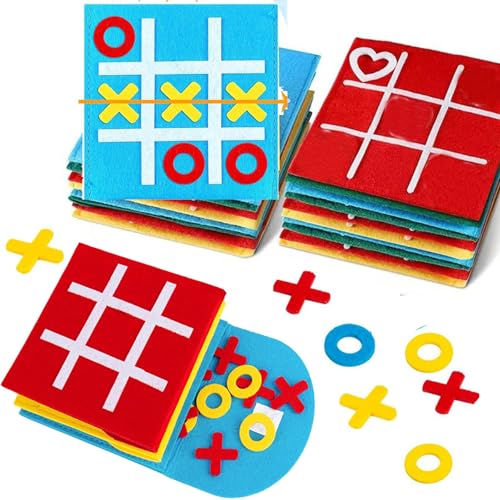 OFGAOO 6 Stück Tic Tac Toe Spiel, Mini Brettspiel Spielzeug Mitgebsel Filz Brettspiel Spielzeug von OFGAOO