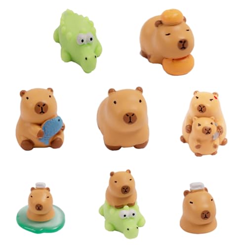 Capybara Figures,8pcs Realistic Capybara Animal Figures,Niedlichen Capybara Toy,Miniatur Capybara Figuren Set,Miniature Educational Toy,Capybara Garten Schreibtisch Dekoration Für Kinder Freunde von OFKAFEZV