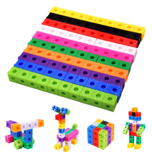 OFKAFEZV 100 Stück Mathe-Würfel, Steckwürfel Grundschule,Cube Math Construction Toy, Math Construction Toy, Lernen Lernspiele, Rechenhilfen&Lerngeschenk für Mädchen und Jungen ab 3 Jahren von OFKAFEZV