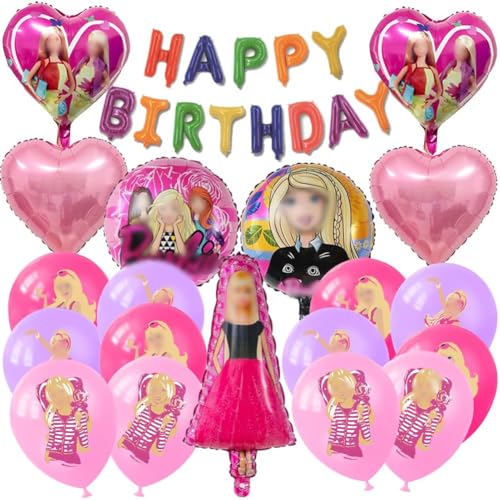 OFKAFEZV 20 Piece Princess Theme Decoration, Princess Balloons, Foil Balloon, Birthday Decoration for Children, Party Theme Decoration von OFKAFEZV