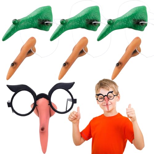 OFKAFEZV Hexennase, Hexennase cosplay 7pcs Elastische Hexennase Elastisch Zubehör für Halloween Hexenkostüm Requisiten Für Halloween Maskerade Cosplay Hexen Requisite von OFKAFEZV