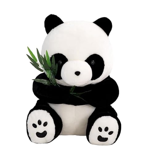 Panda Plüschtier mit Bambus, Panda Plüschpuppe Kinderspielzeug Plüschfigur Kuscheltier Plüsch Spielzeug Plüschtier Puppen Spielzeug Kuscheltier Schlafkissen Wurfkissen Geschenk für Kinder (30cm) von OFKAFEZV