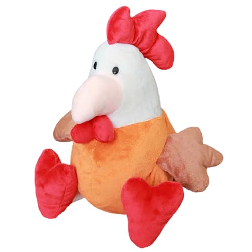 OFKAFEZV Plüsch Kuscheltier Huhn, 25cm Plüschtiere Für Kinder, Huhn Plüsch, Flauschige Hähnchen Kuscheltier, Gefülltes Tier Mit Huhn, Flauschiger Stofftier Zum Spielen, Plüschtiere Geschenke von OFKAFEZV