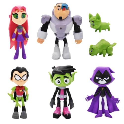 OFKAFEZV Titans Mini Figures,Titan Theme Party Supplies Ornamente Cartoon und Anime Figuren 8 Stück Actionfiguren, kreative Geschenke für Freunde und Geburtstagsdekoration von OFKAFEZV