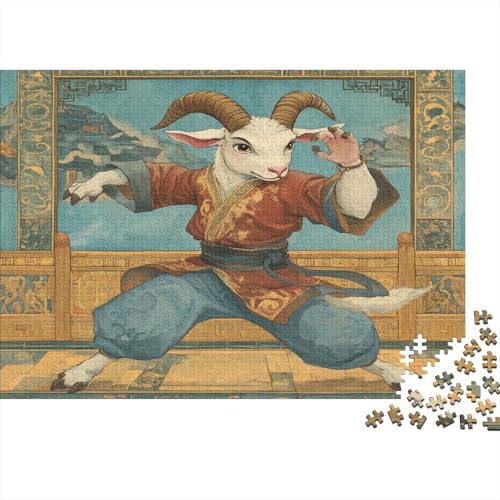 Animal Puzzle Kungfu Puzzel 1000pcs Erwachsenenpuzzle Puzzel Lernspiel Herausforderung Spielzeug 1000 Teile Für Erwachsene Und Kinder Ab 14 Jahren 1000pcs (75x50cm) von OFLAMIRUX