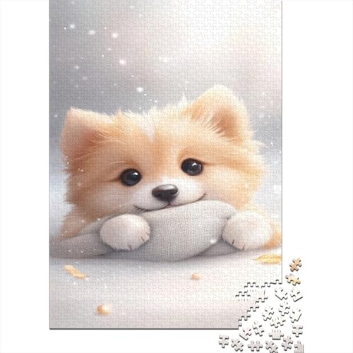 Lieblicher Hund Puzzles 1000-teilige Erwachsenenpuzzle Puzzel Lernspiel Herausforderung Spielzeug 1000 Teile Für Erwachsene Und Kinder Ab 14 Jahren 1000pcs (75x50cm) von OFLAMIRUX