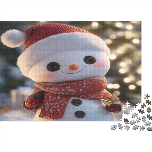 Snowman Puzzles 1000 Teile Für Erwachsene Lernspiel Lernspiel Herausforderung Spielzeug Christmas 1000-teilige Für Erwachsene Und Kinder Ab 14 Jahren 1000pcs (75x50cm) von OFLAMIRUX