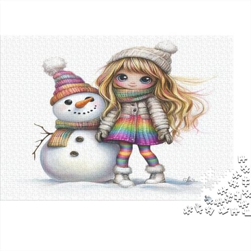 Snowman Puzzles 1000-teilige Erwachsenenpuzzle Puzzel Lernspiel Herausforderung Spielzeug Christmas 1000 Teile Für Erwachsene Und Kinder Ab 14 Jahren 1000pcs (75x50cm) von OFLAMIRUX