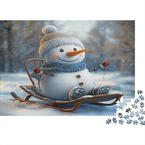 Snowman Puzzles 1000-teilige Erwachsenenpuzzle Puzzel Lernspiel Herausforderung Spielzeug Christmas 1000 Teile Für Erwachsene Und Kinder Ab 14 Jahren 1000pcs (75x50cm) von OFLAMIRUX