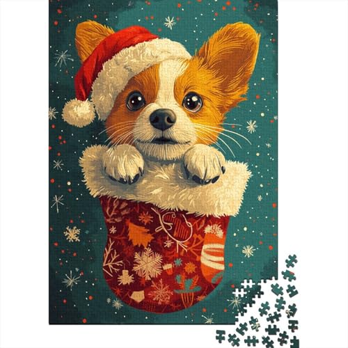 Weihnachtspuppe Puzzle 1000 Teile Erwachsenenpuzzle Puzzel Lernspiel Herausforderung Spielzeug Hund Puzzel 1000pcs Für Erwachsene Und Kinder Ab 14 Jahren 1000pcs (75x50cm) von OFLAMIRUX