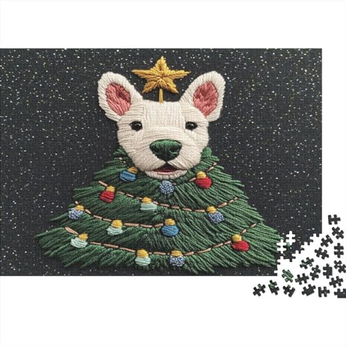 Weihnachtspuppe Puzzle 1000-teilige Erwachsenenpuzzle Puzzel Lernspiel Herausforderung Spielzeug Hund Puzzel 1000pcs Für Erwachsene Und Kinder Ab 14 Jahren1000pcs (75x50cm) von OFLAMIRUX