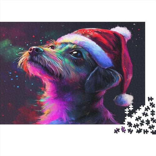 Weihnachtspuppe Puzzle Hund Puzzel 1000pcs Für Erwachsene Lernspiel Lernspiel Herausforderung Spielzeug 1000 Teile Für Erwachsene Und Kinder Ab 14 Jahren 1000pcs (75x50cm) von OFLAMIRUX