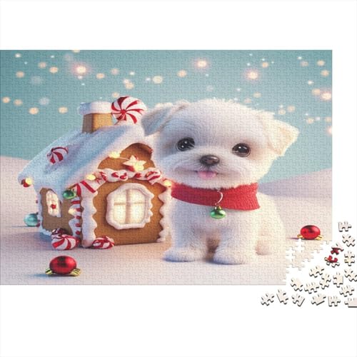 Weihnachtspuppe Puzzles 1000 Teile Für Erwachsene Lernspiel Lernspiel Herausforderung Spielzeug Hund Puzzel 1000pcs Für Erwachsene Und Kinder Ab 14 Jahren 1000pcs (75x50cm) von OFLAMIRUX