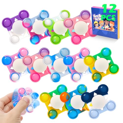 12 Stück Silikon Anti-Stress Finger Spinner für Kinder, Fidget Spinners Sensory Spielzeug Ostern Geschenke für Kinder Erwachsene Stress Relief Hand Spinner von OGNI ORA