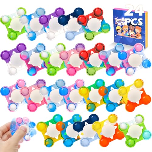 24 Stück Silikon Anti-Stress Finger Spinner für Kinder, Fidget Spinners Sensory Spielzeug Ostern Geschenke für Kinder Erwachsene Stress Relief Hand Spinner von OGNI ORA