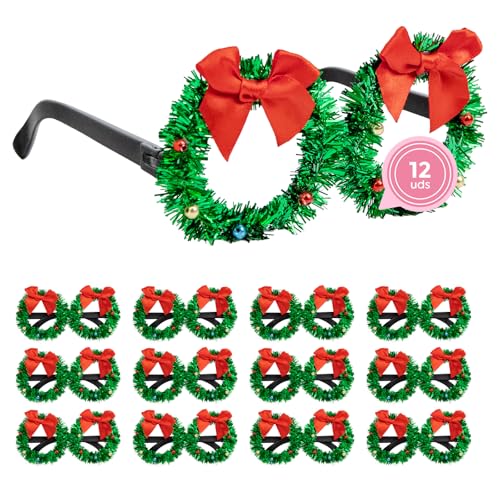 OH YEAH 12 Stück Weihnachtsbrillen, Weihnachtszubehör, Weihnachtszubehör, Weihnachtsbaumbrille, Weihnachtsdekoration, Weihnachtsschmuck, Weihnachtsgeschenk, einzigartiges Design von OH YEAH